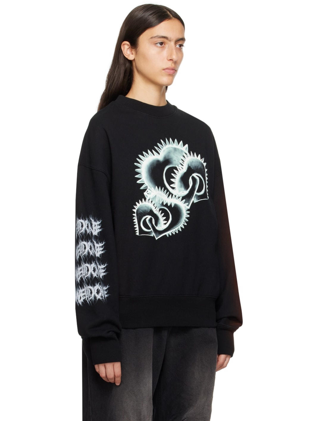 Black Printed Sweatshirt - 2