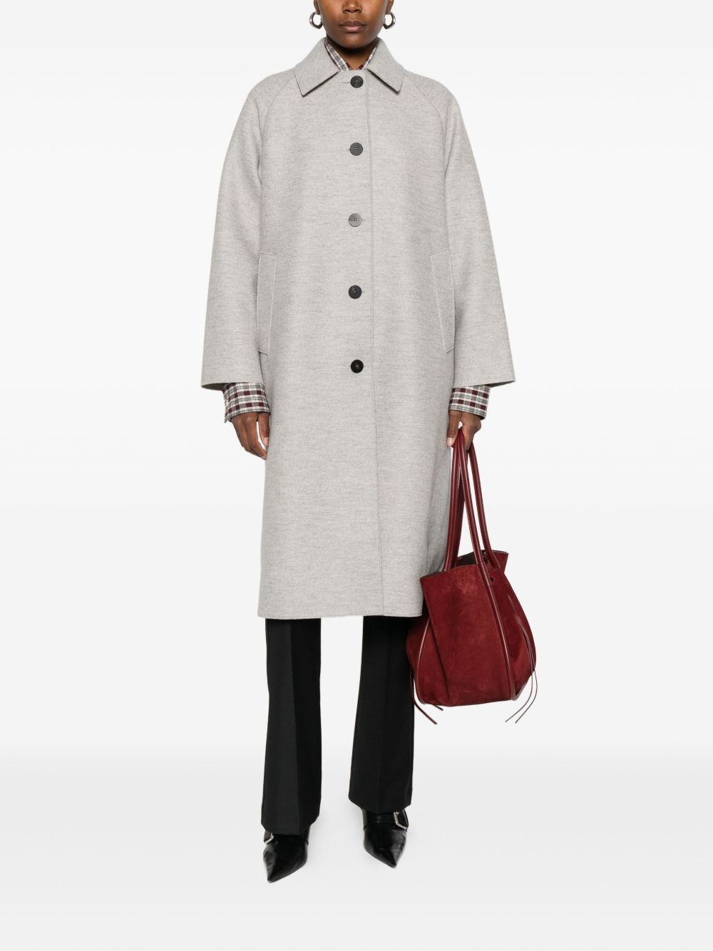 Balmacaan raglan-sleeve button coat - 2