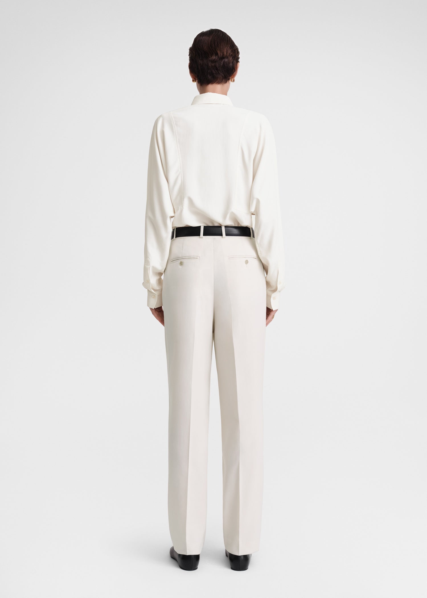 Paneled silk shirt snow - 4