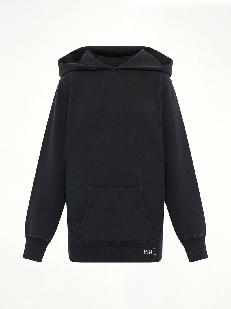 Maison Margiela Organic Cotton Fleece Hoodie in Vintage Carbon outlook