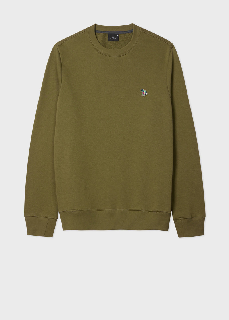 Khaki Organic Cotton Zebra Logo Sweatshirt 1