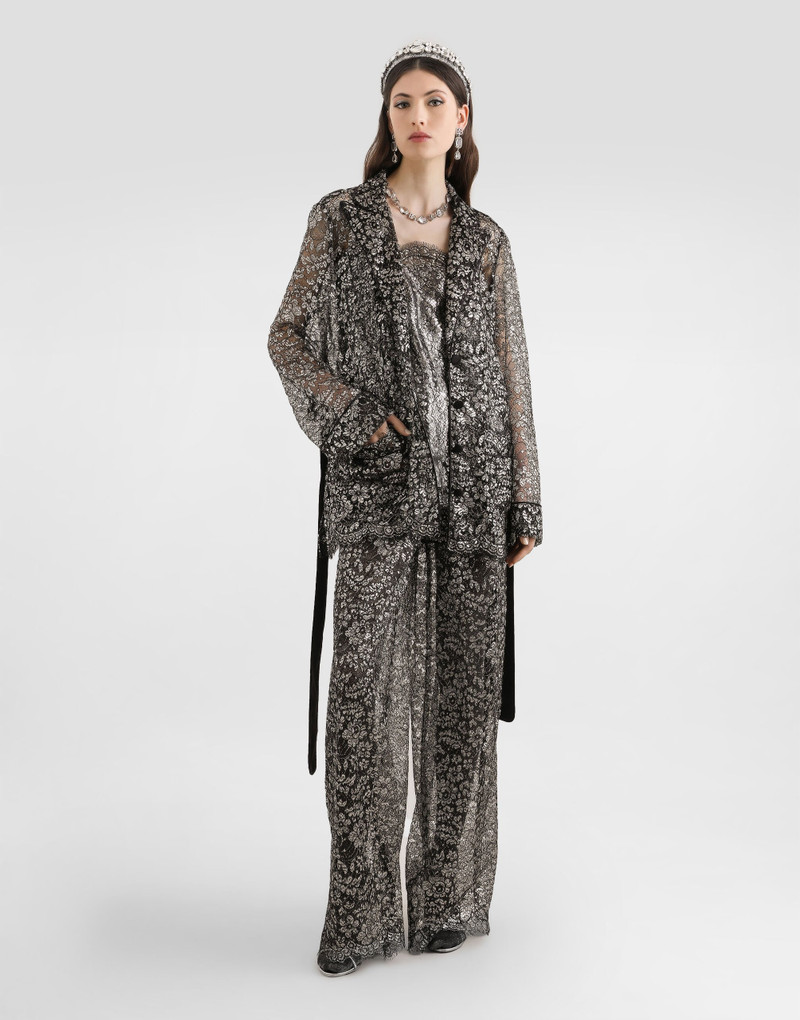 Dolce & Gabbana Lamé lace trousers outlook