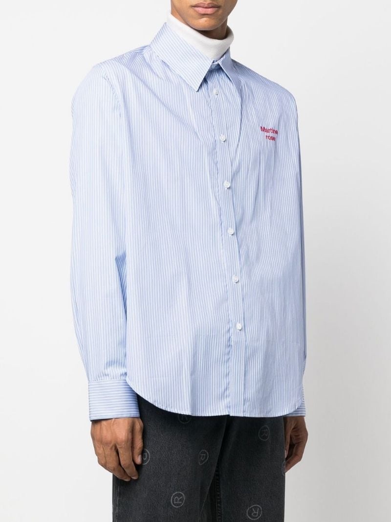 logo striped button-down shirt - 3