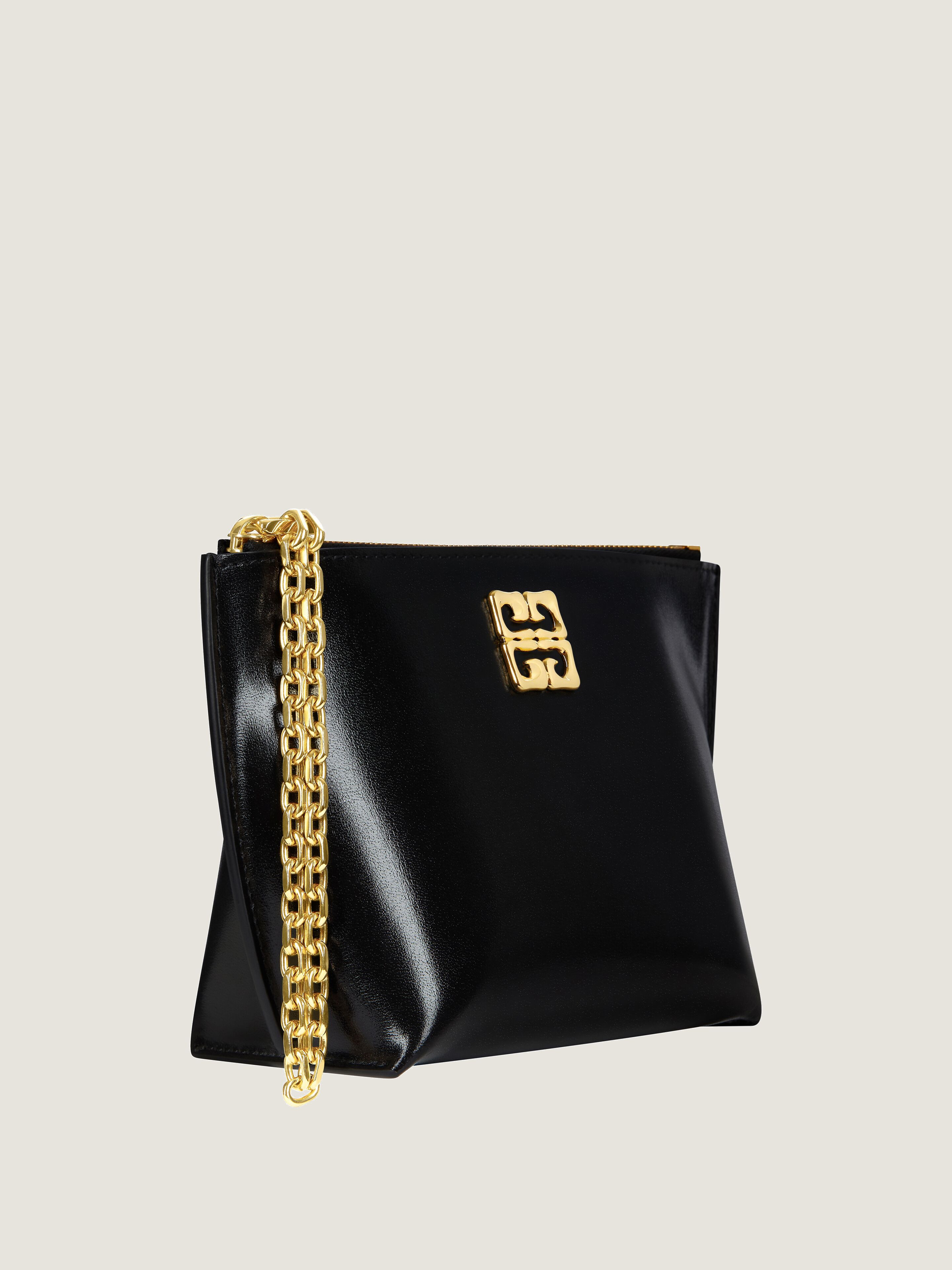 SMALL 4G LIQUID POUCH IN BOX LEATHER WITH CHAIN - 3