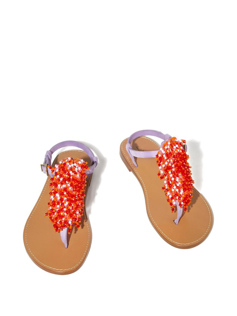 beaded leather sandals - 3