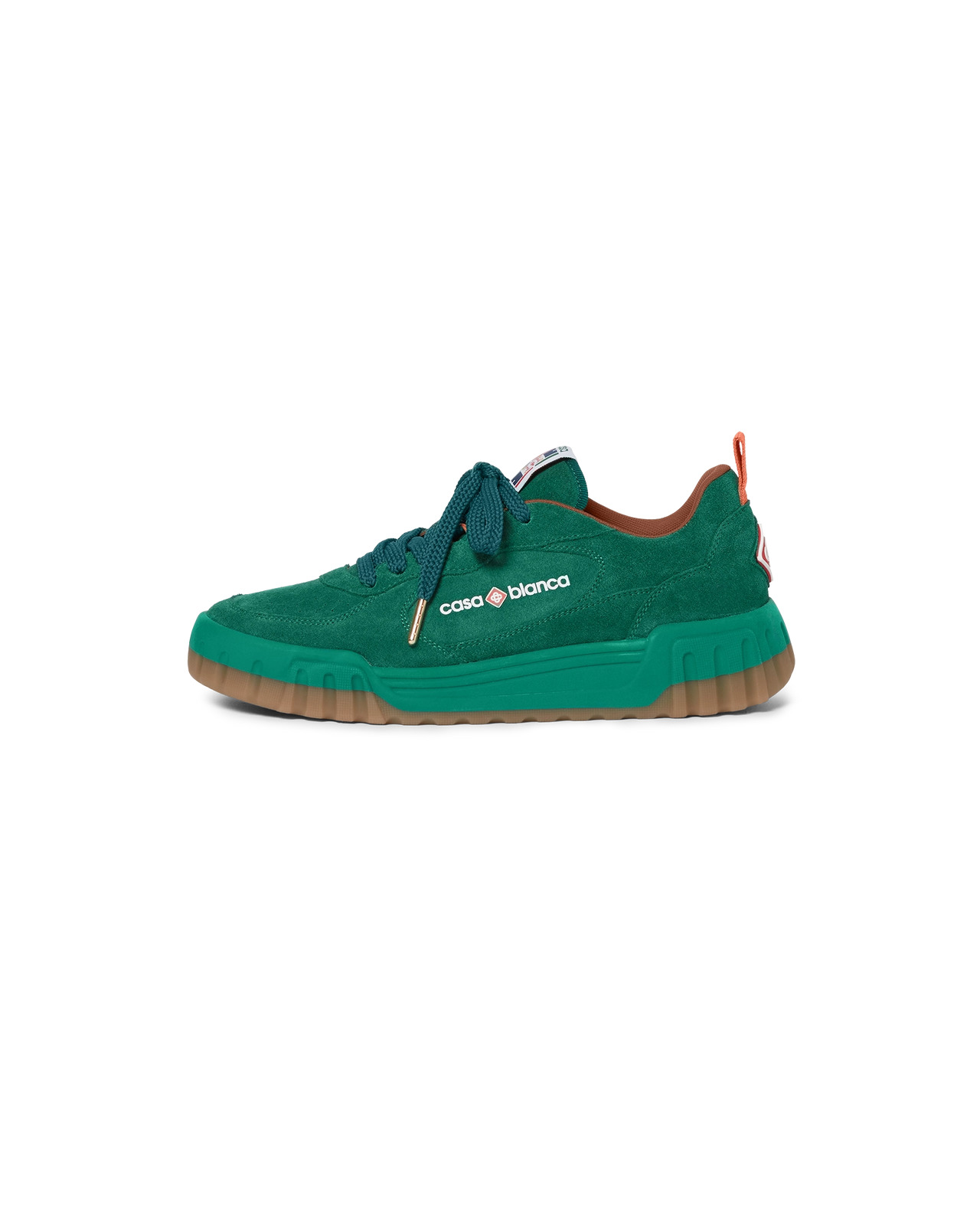Men's Green Suede Court Sneaker | Casablanca Paris - 1