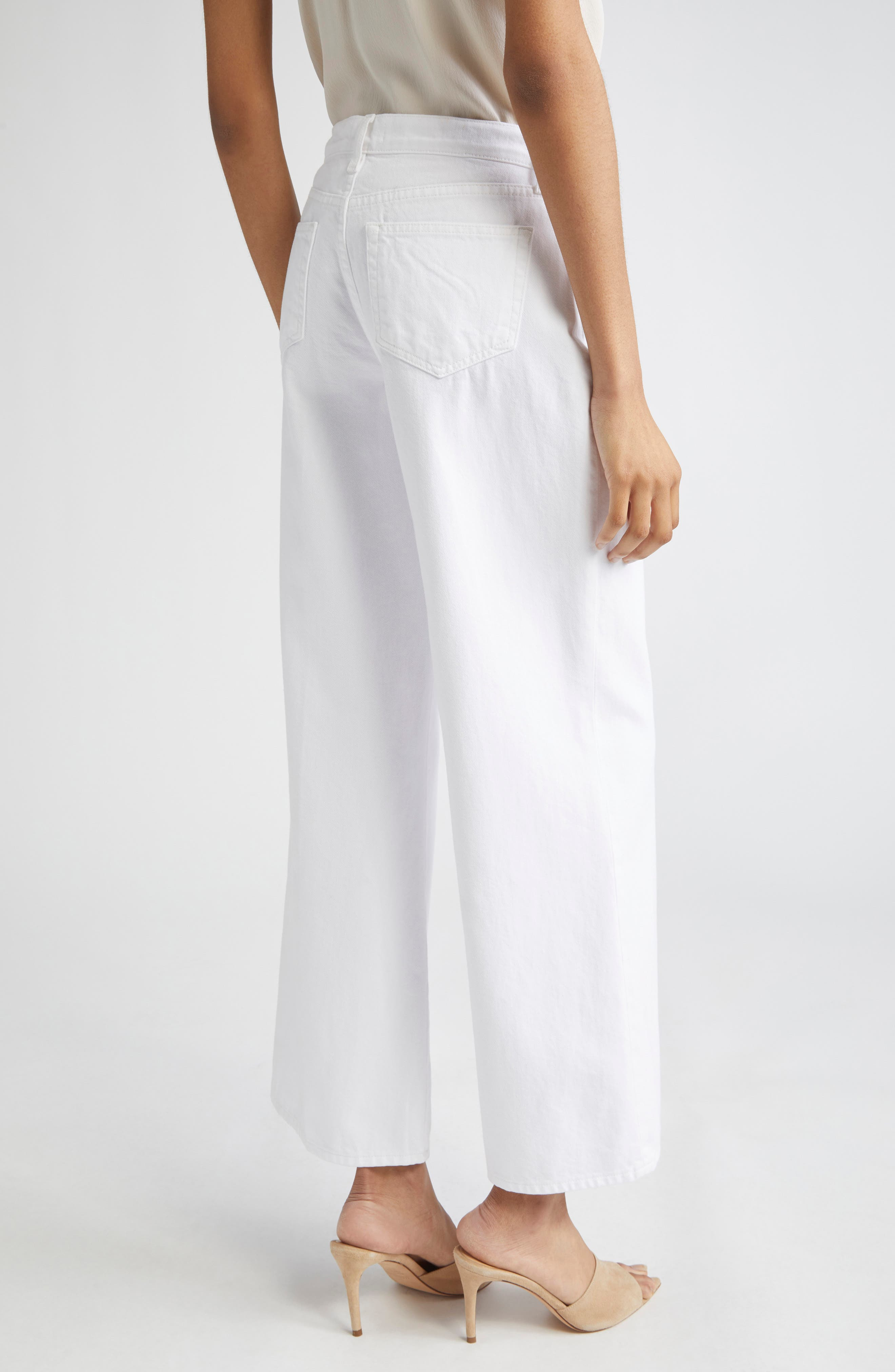 L'AGENCE Alicent High Waist Wide Leg Jeans in Blanc at Nordstrom - 3