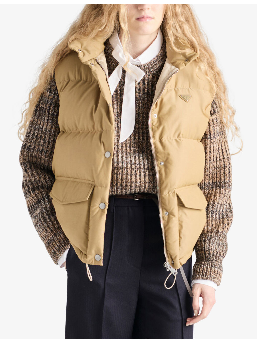Triangle-Logo Technical Fabric-Down Gilet - 3