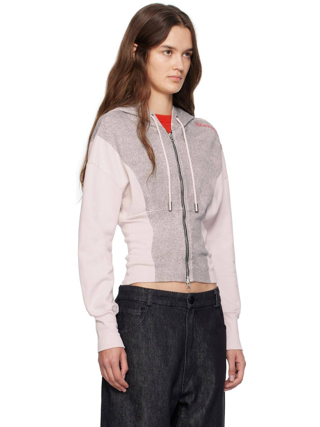 White & Gray Snatched Hoodie - 2