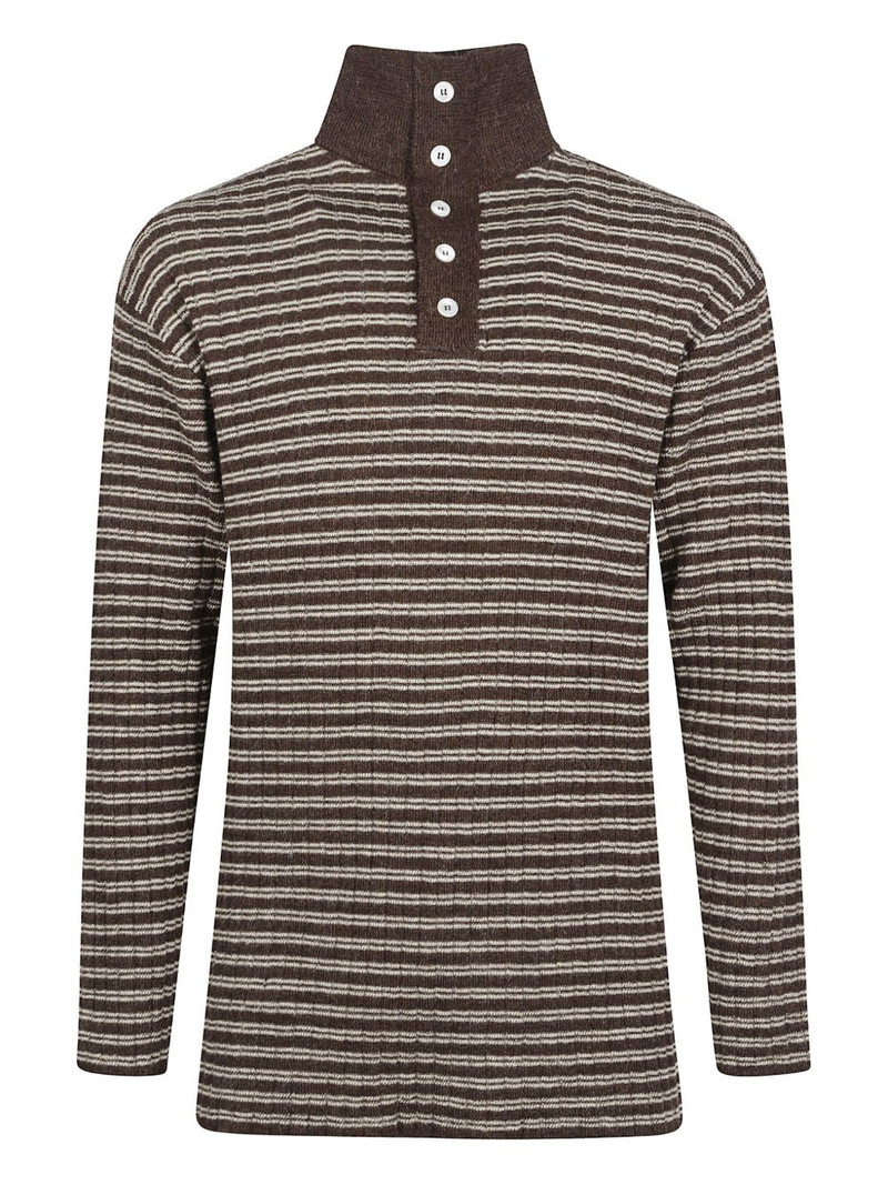 striped buttoned highneck luther sweater 1