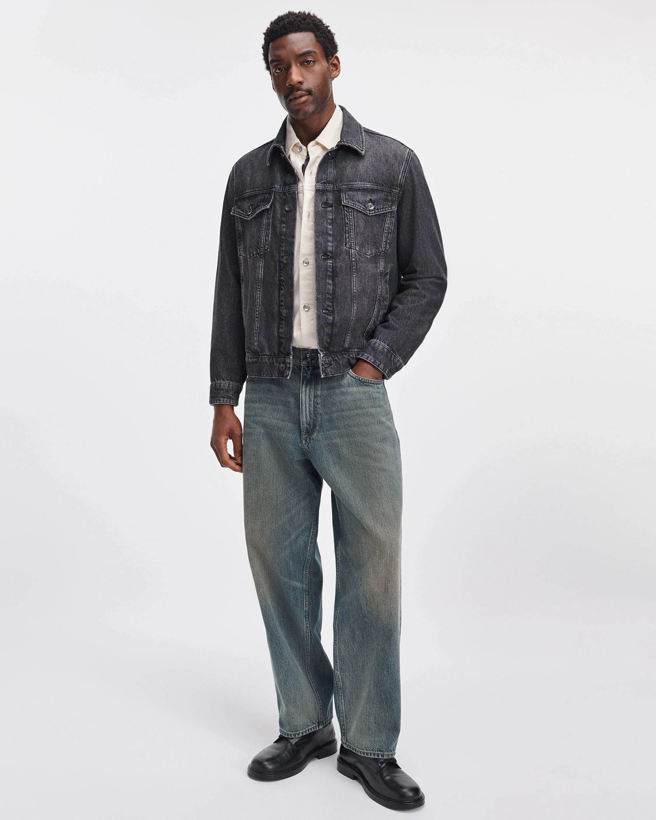 rb Baggy Fit Jean Mid-Rise in Authentic Rigid Denim - 1