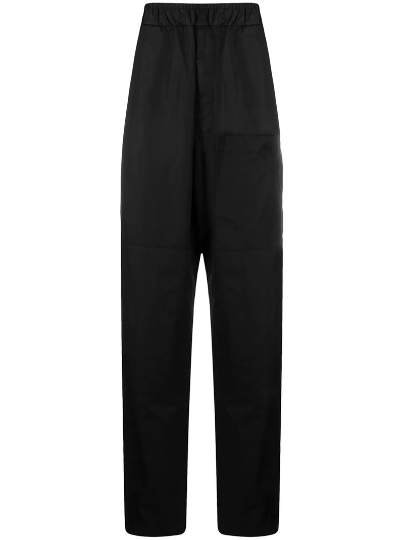 elasticated waist wide-leg trousers 1