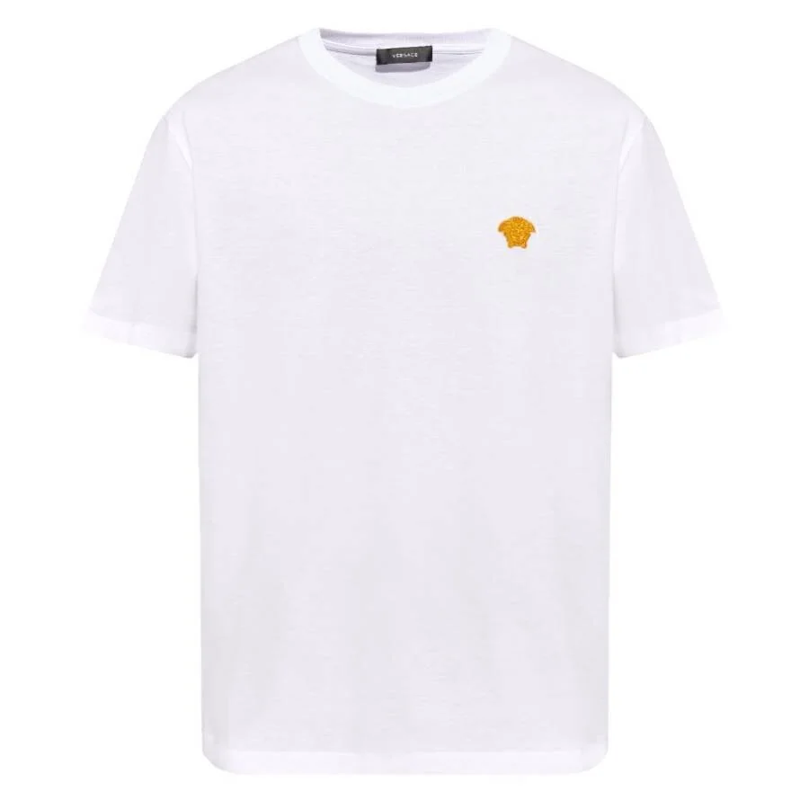 Versace Medusa Embroidered Cotton T Shirt - 1