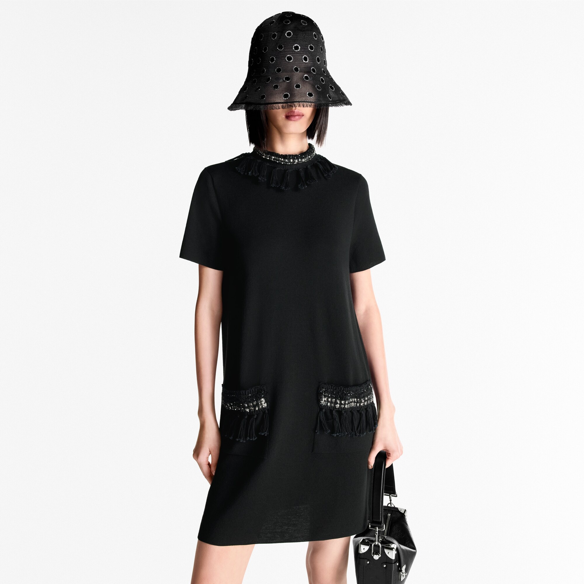 Fringe Trim Knit Dress - 2