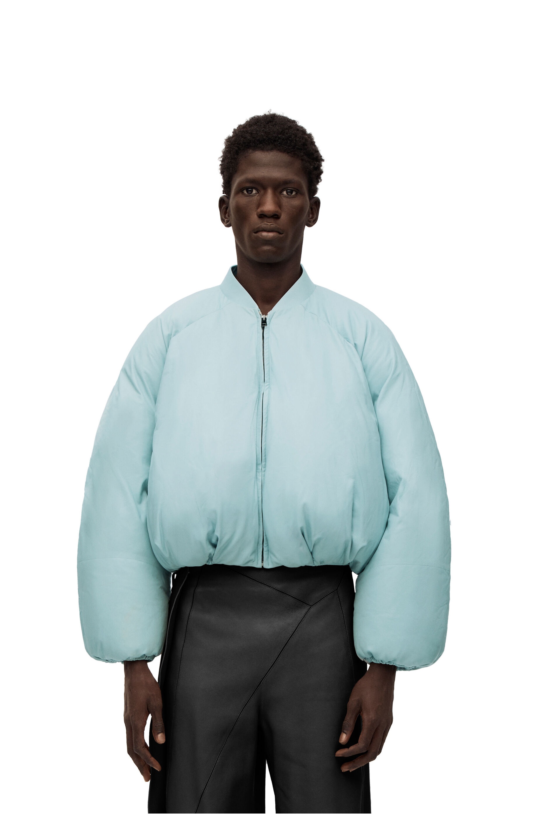 Puffer bomber jacket in nappa - 3