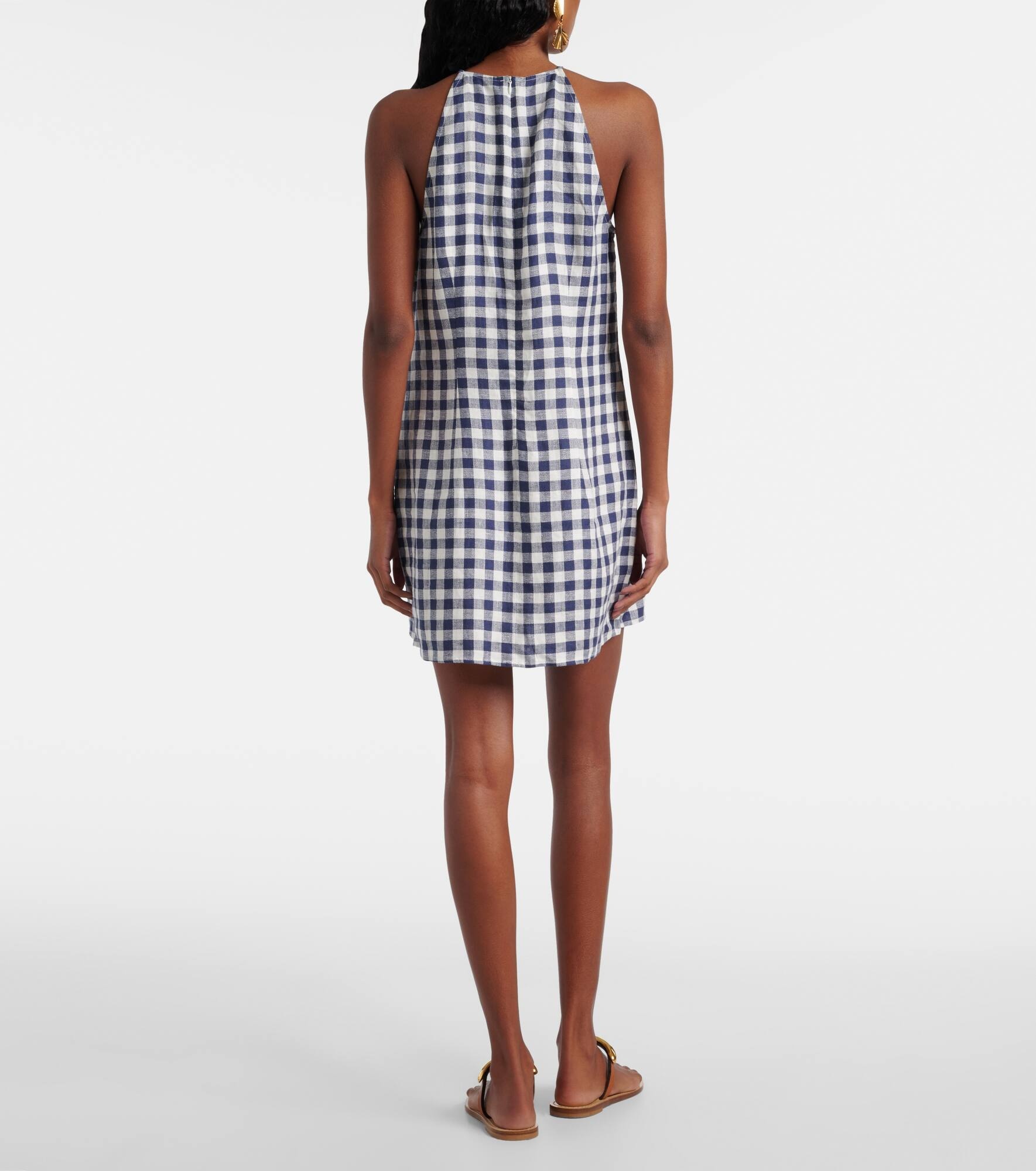 Antiqua gingham linen minidress - 3