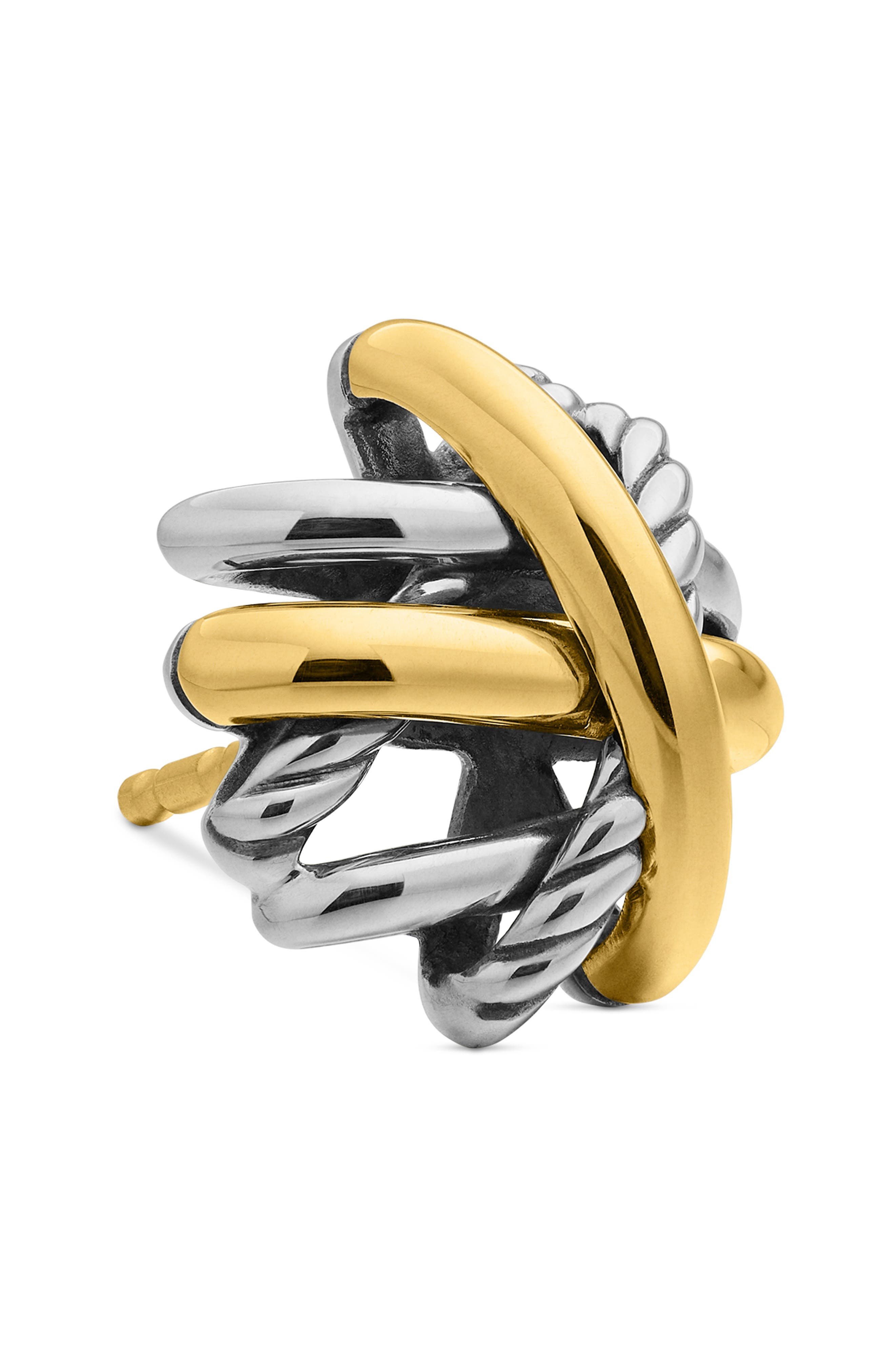 David Yurman Crossover Stud Earrings with 18K Yellow Gold in Silver/Gold at Nordstrom - 4