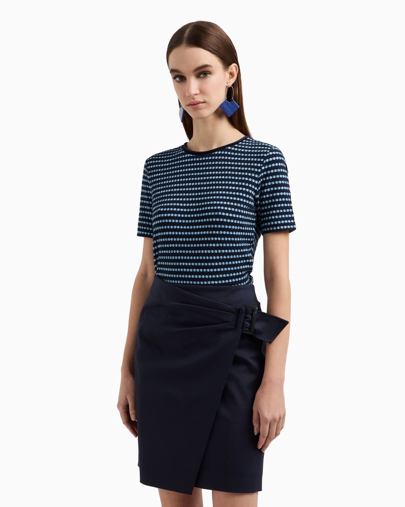 EMPORIO ARMANI COMPACT STRETCH COTTON PANELLED SKIRT outlook