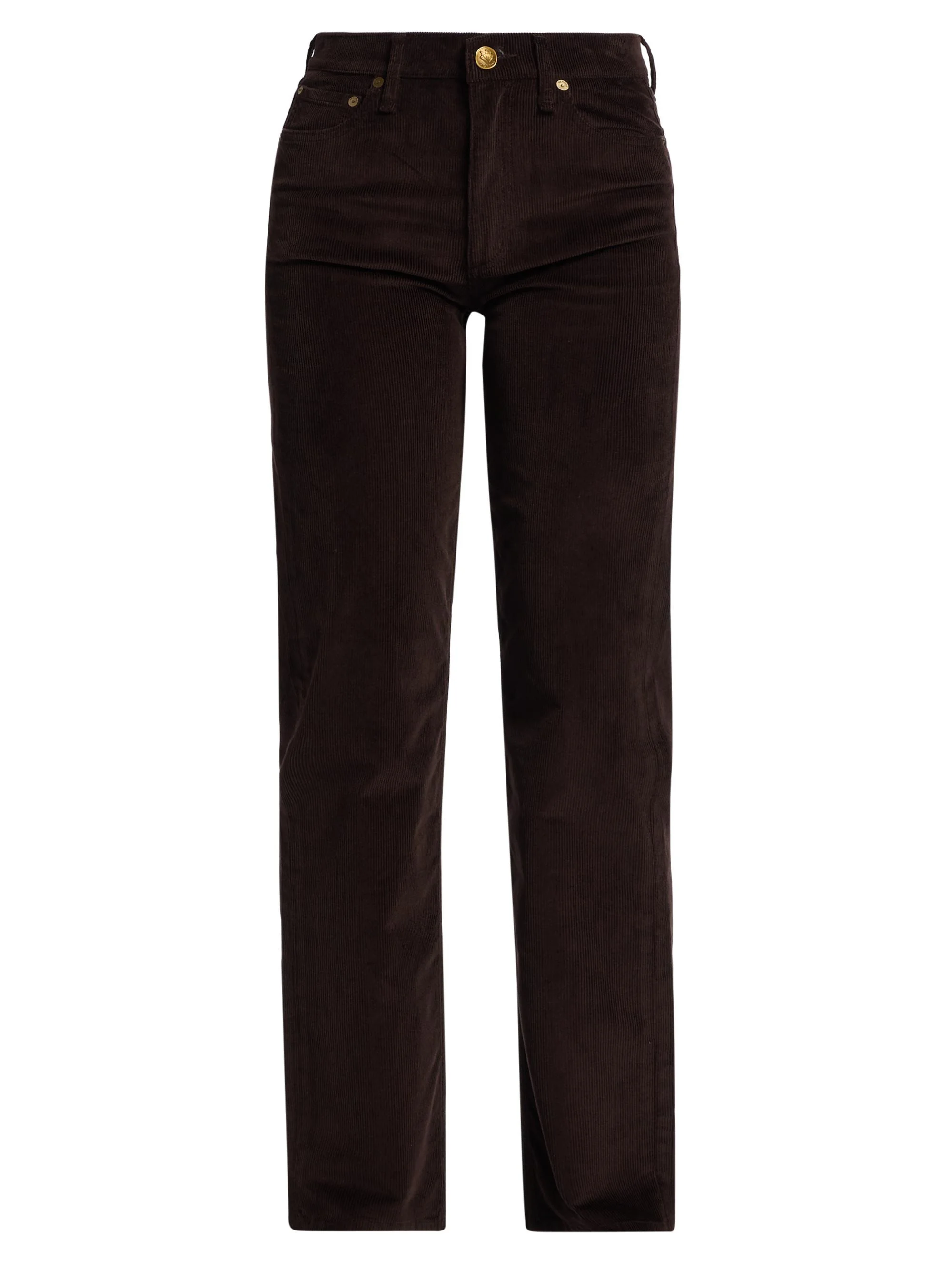 Women's Harlow Corduroy Straight-Leg Pants - Dark Brown - 1