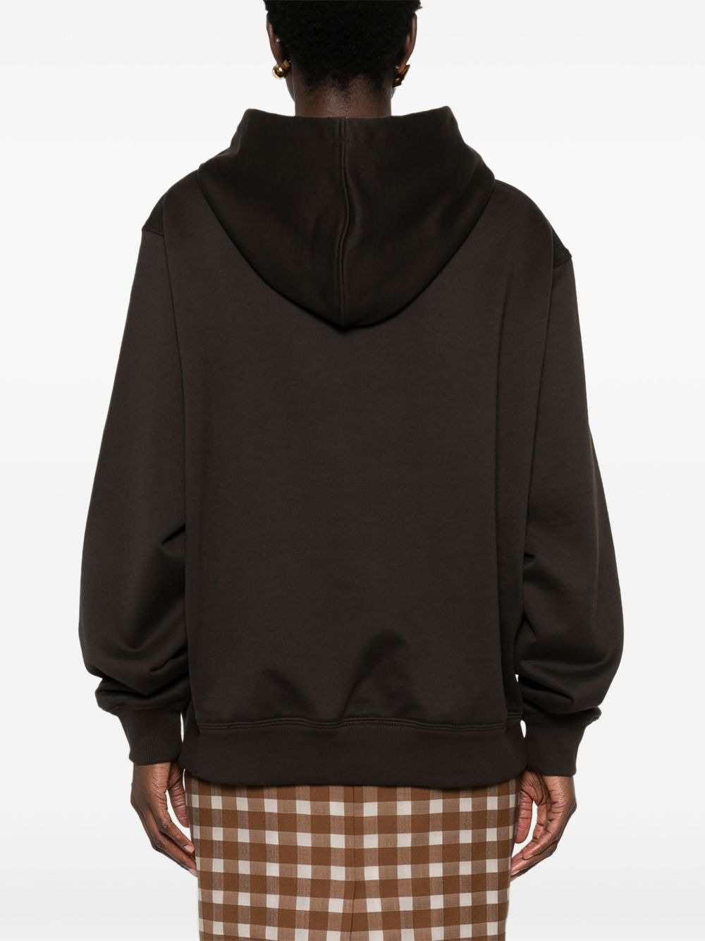 triangle-logo cotton hoodie - 4