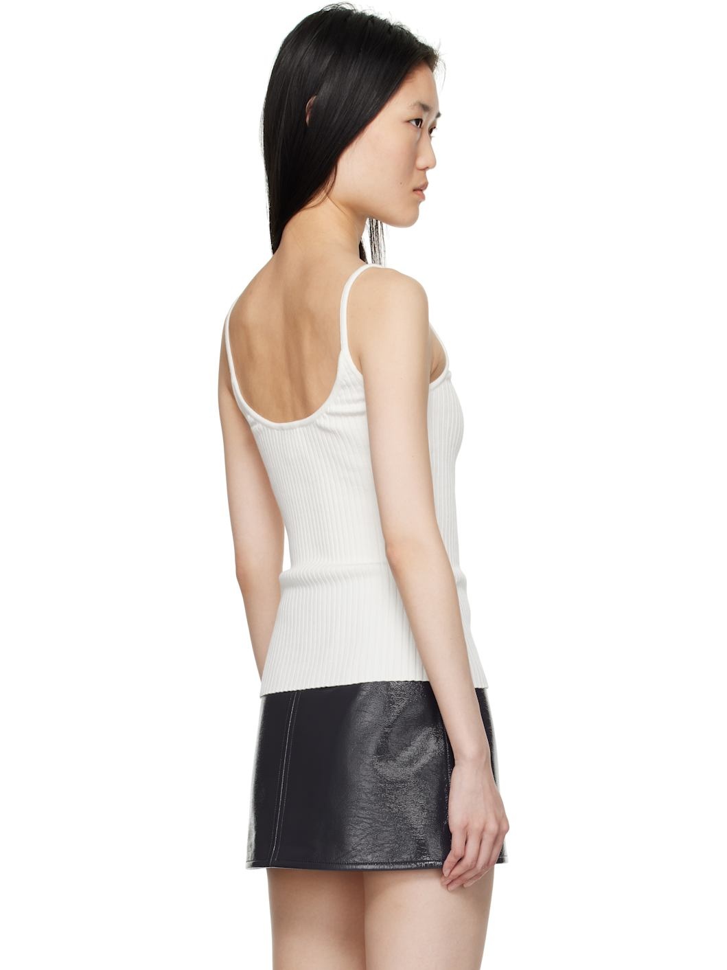 White Reedition Knit Tank Top - 3