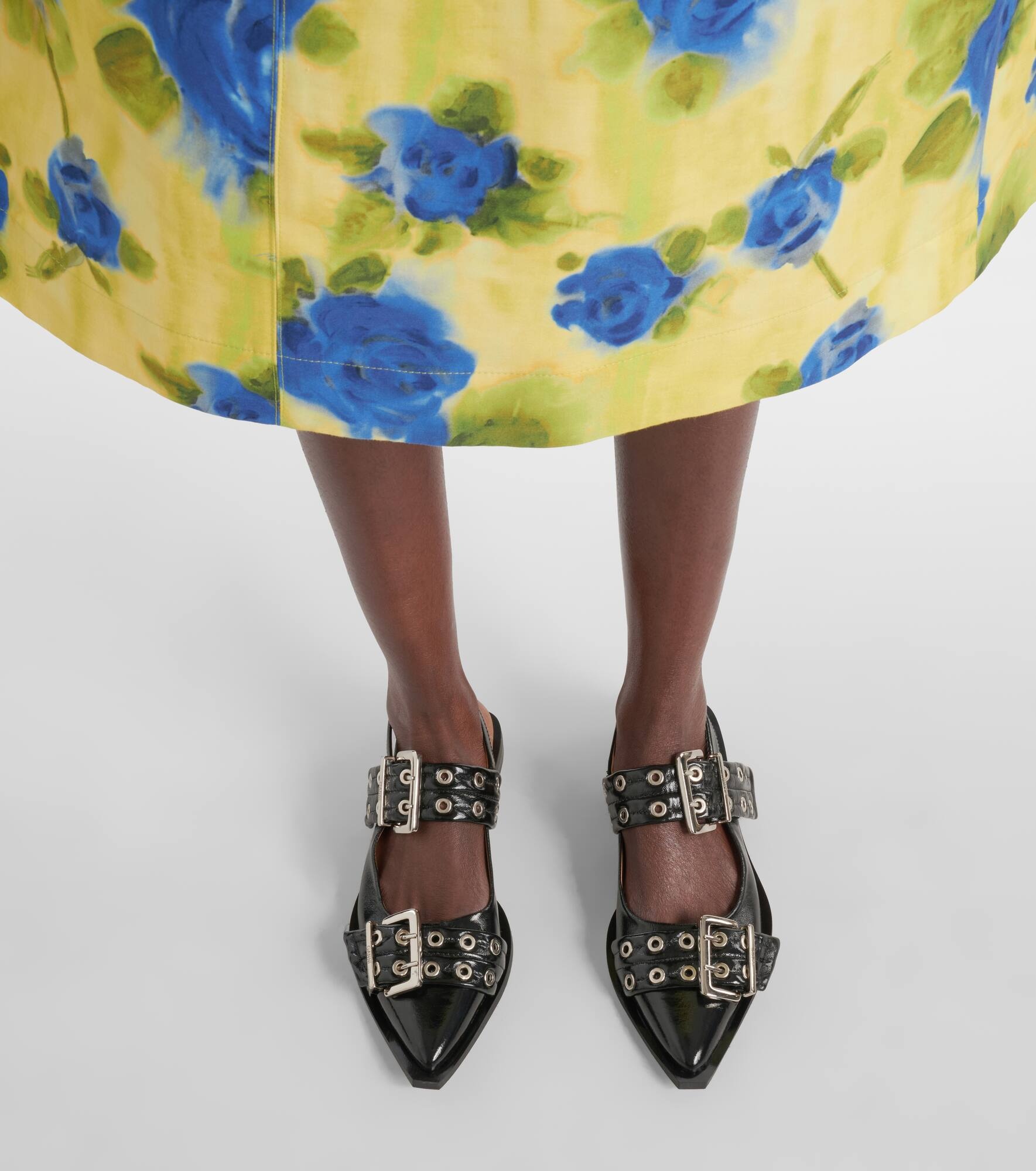 Faux-leather slingback flats - 4