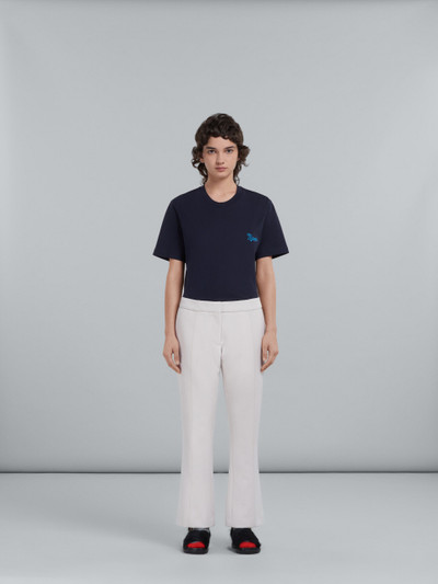 Marni FLARED TROUSERS IN WHITE CAVALRY WOOL outlook