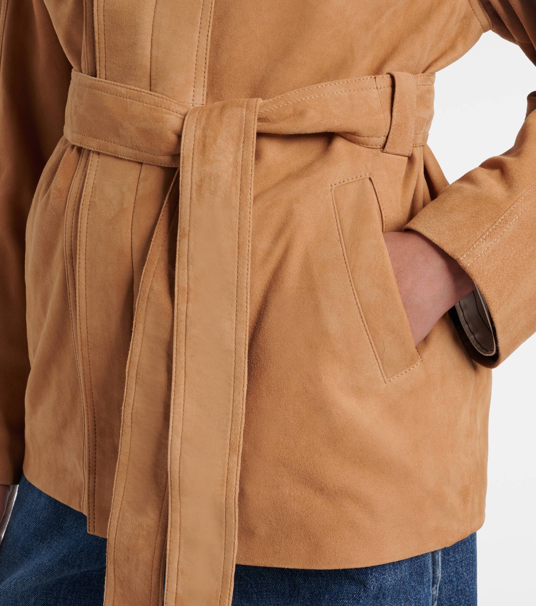 Zakary belted suede jacket - 5