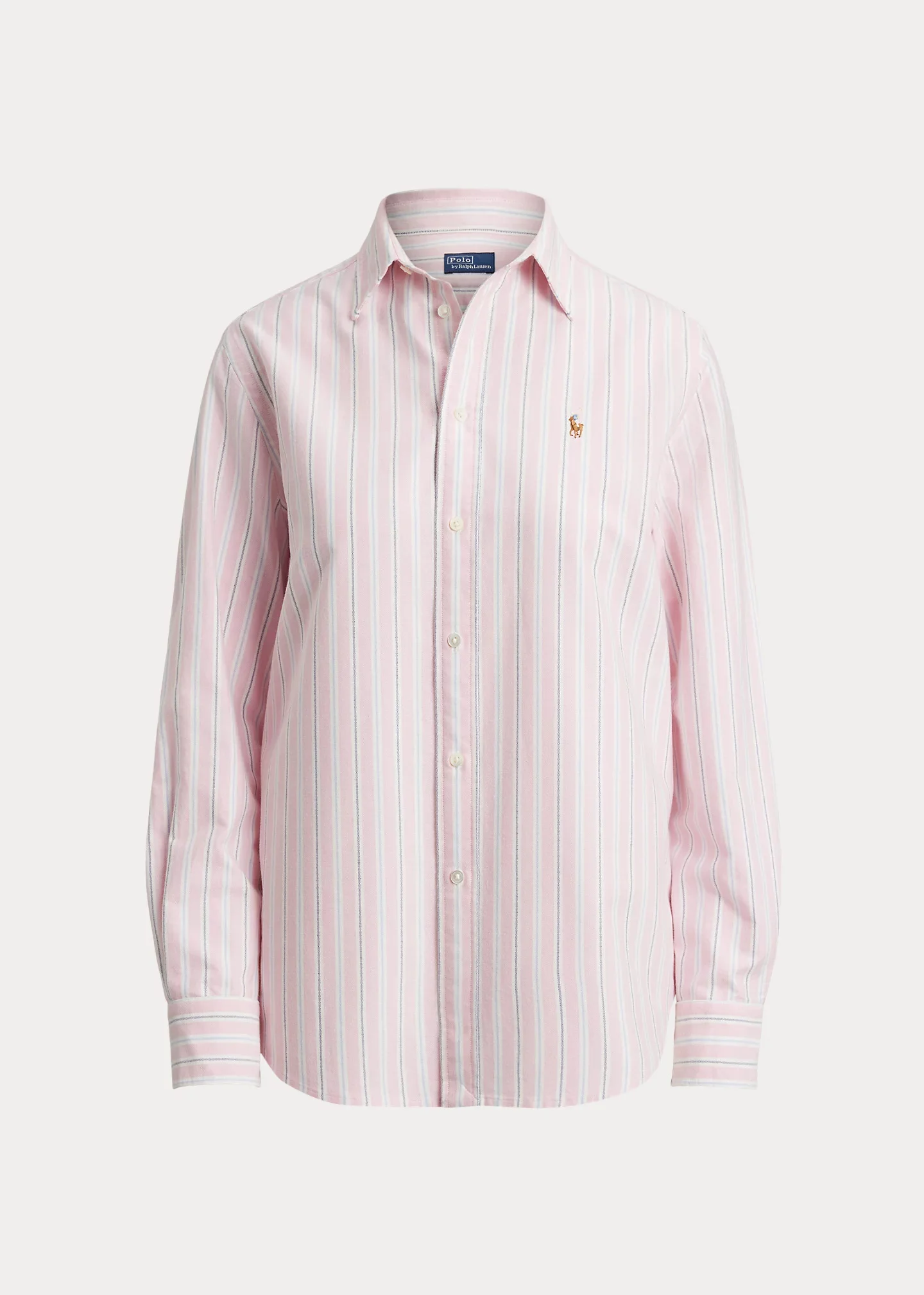 Classic Fit Striped Cotton Oxford Shirt - 1