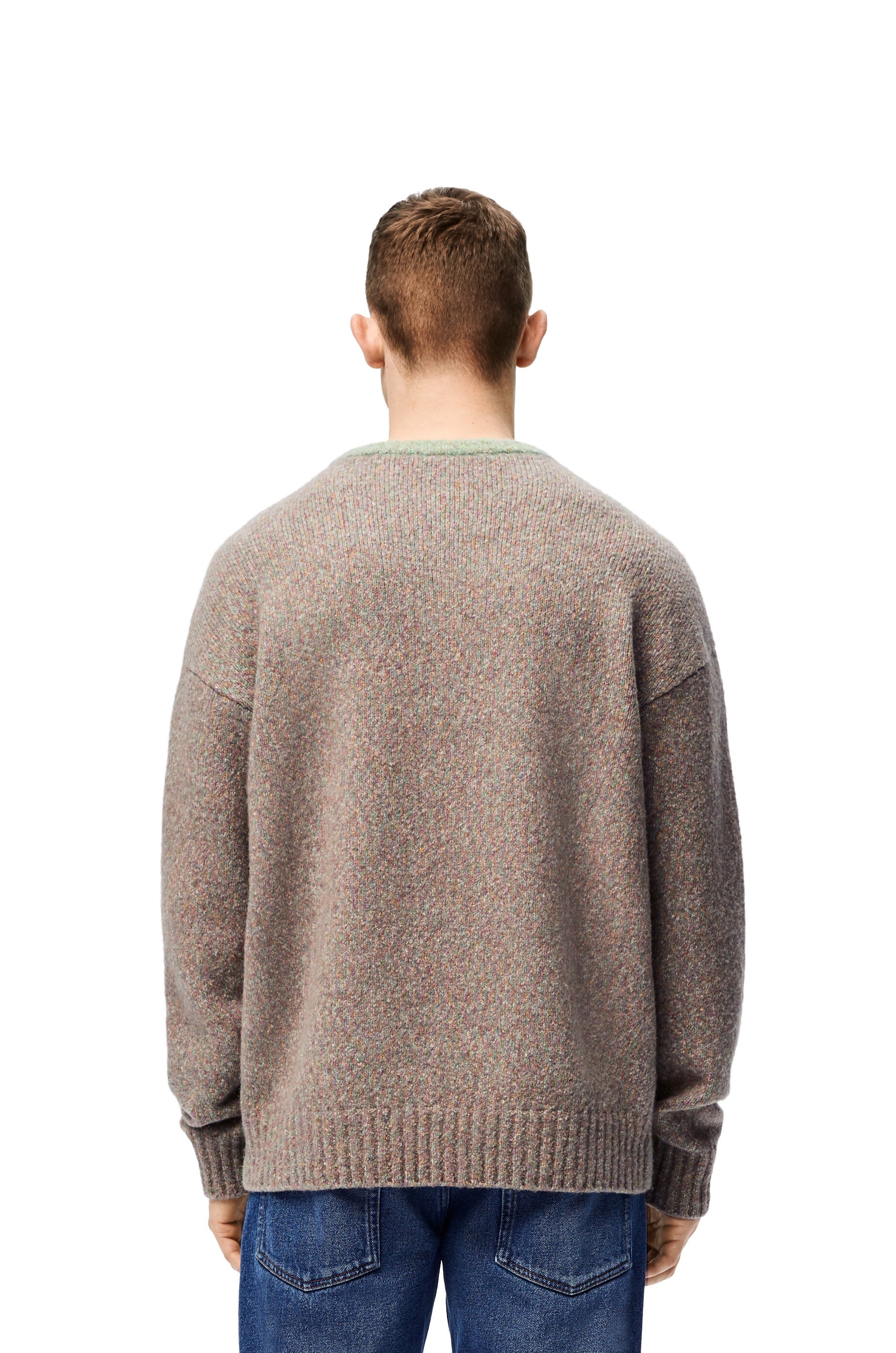 Crewneck sweater in cotton and wool - 3