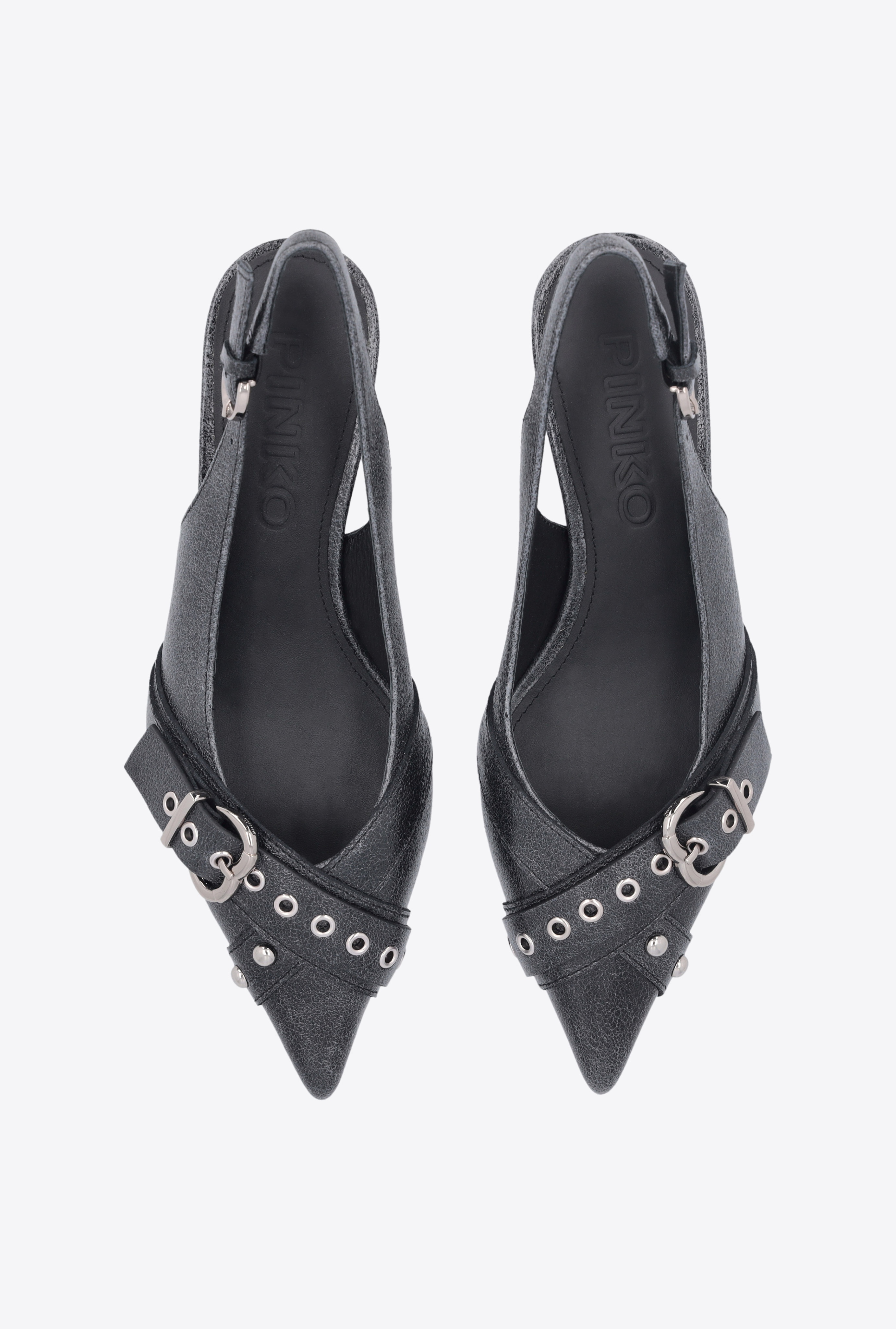 HEELED LEATHER SLINGBACKS WITH BUCKLE - 8