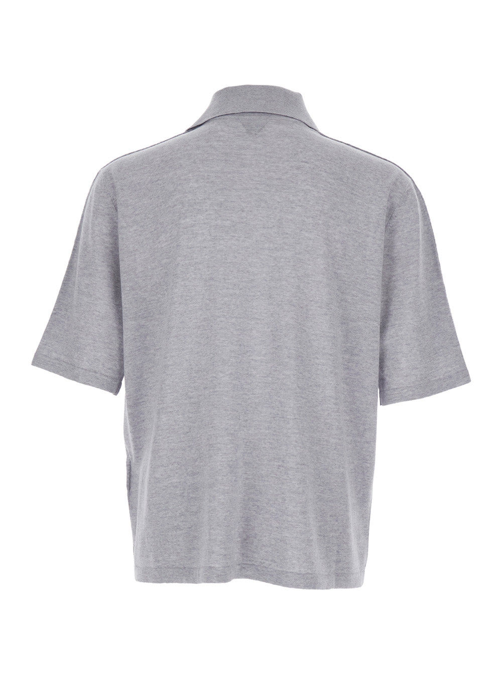 Bottega Veneta Men Grey Polo Shirt With Classic Collar And Front Button Closure In Wool Man - 2