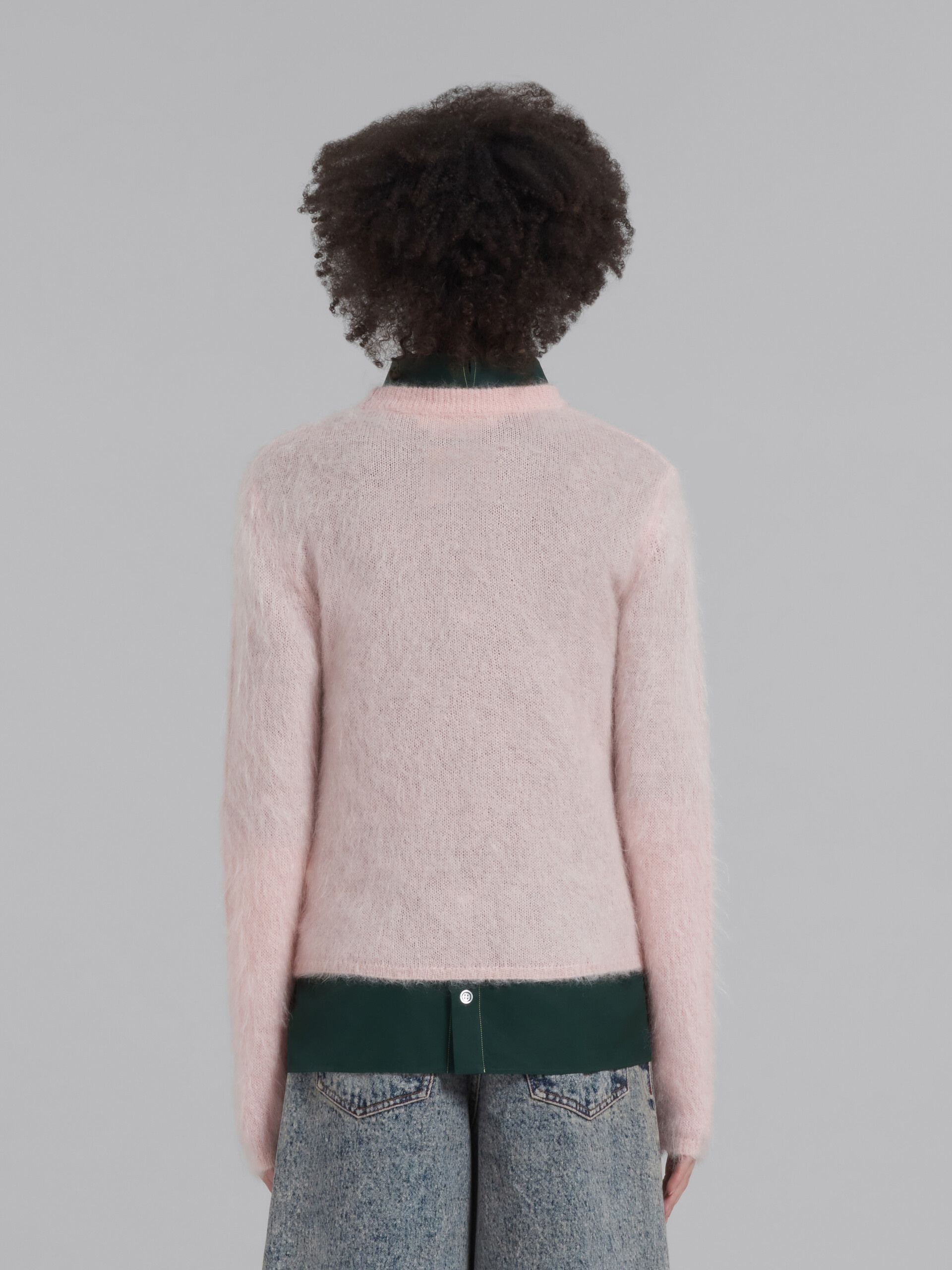 PINK MOHAIR AND WOOL JUMPER - 3