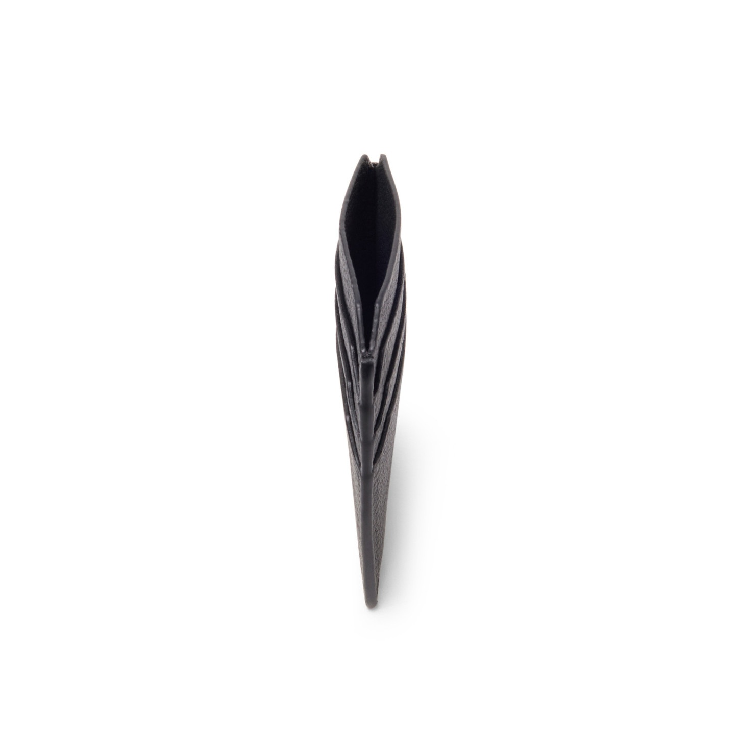 Black tumbled leather credit card holder - 4