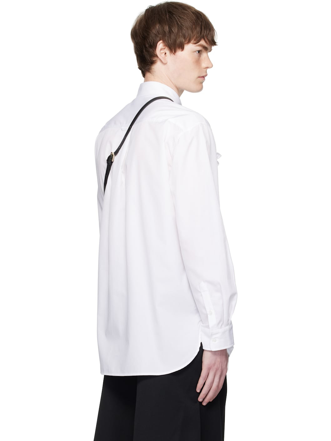 White Lace Ribbon Trim Easy Shirt - 3