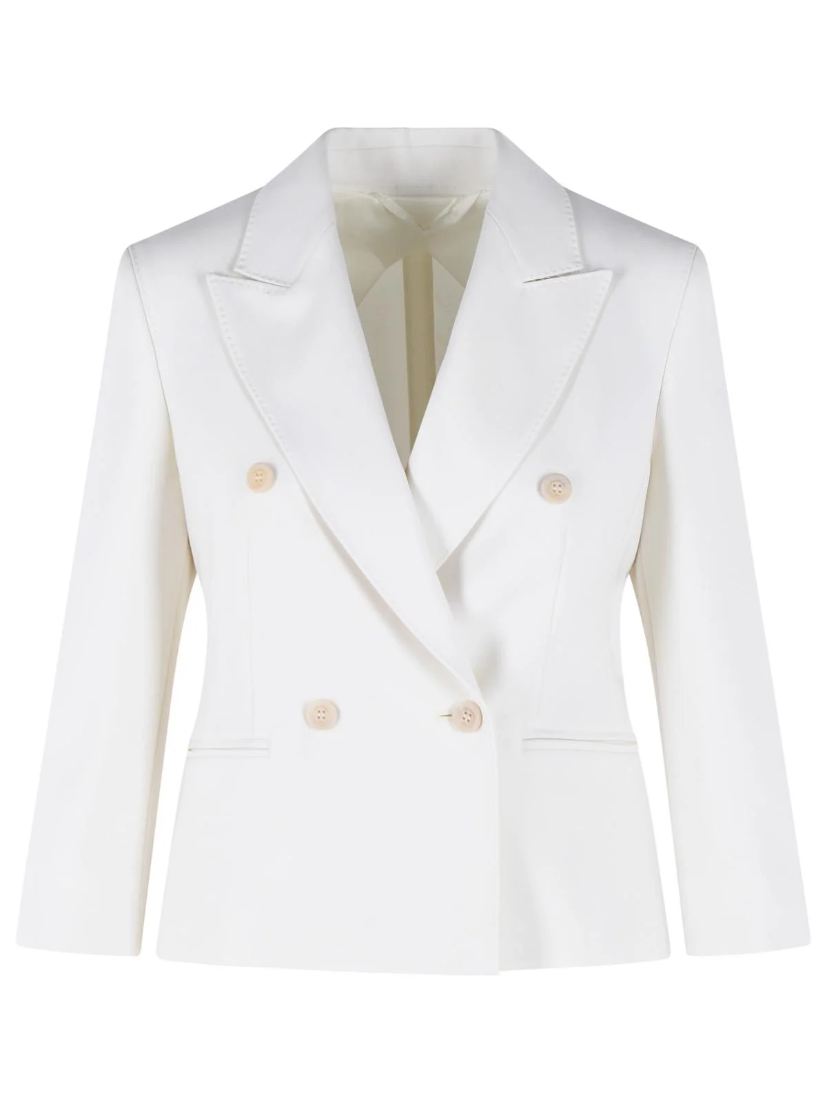 Max Mara 'Dorico' Cropped Blazer In Ivory White Wool Tela Women - 1