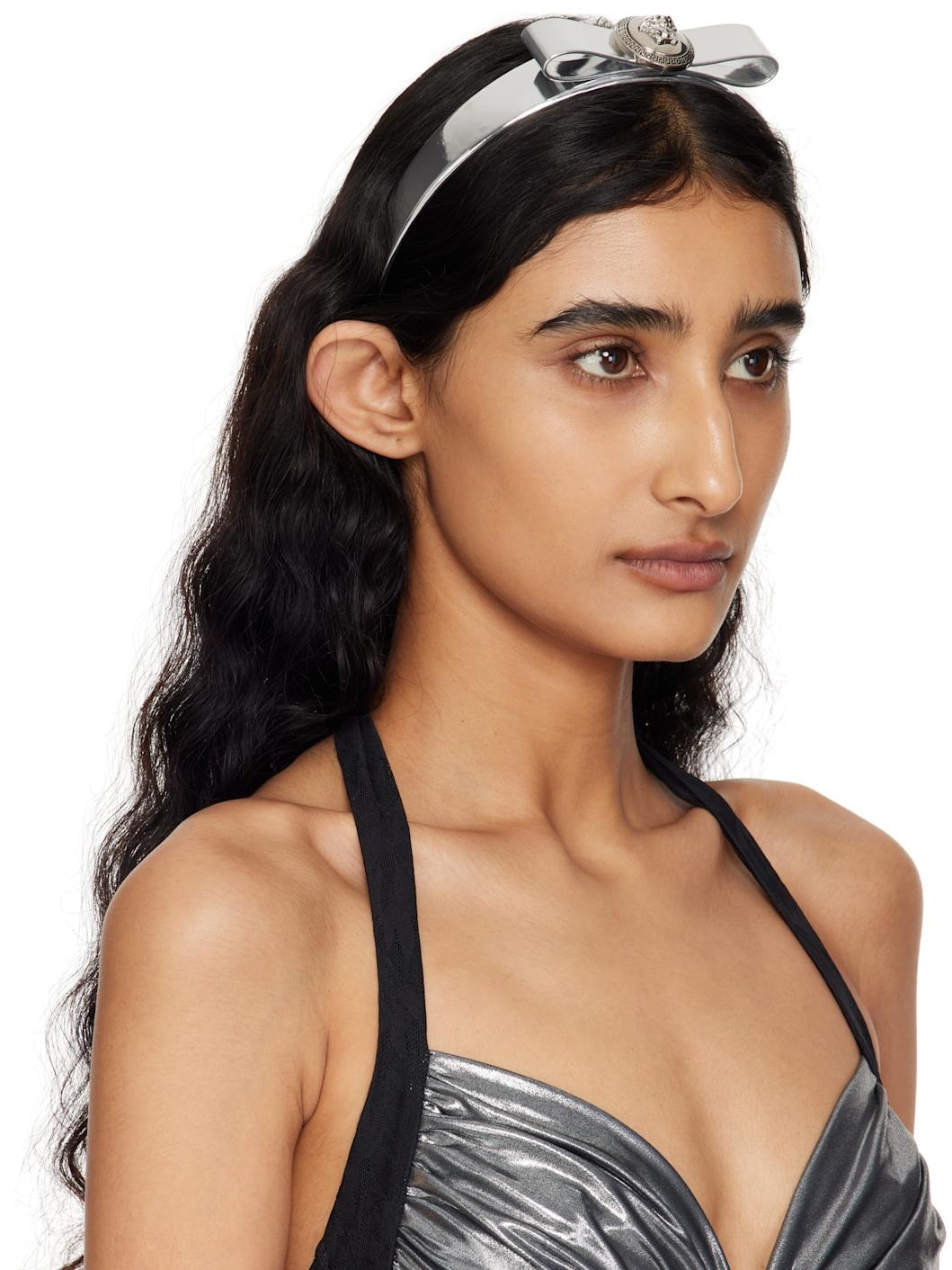 Silver Gianni Ribbon Headband - 2