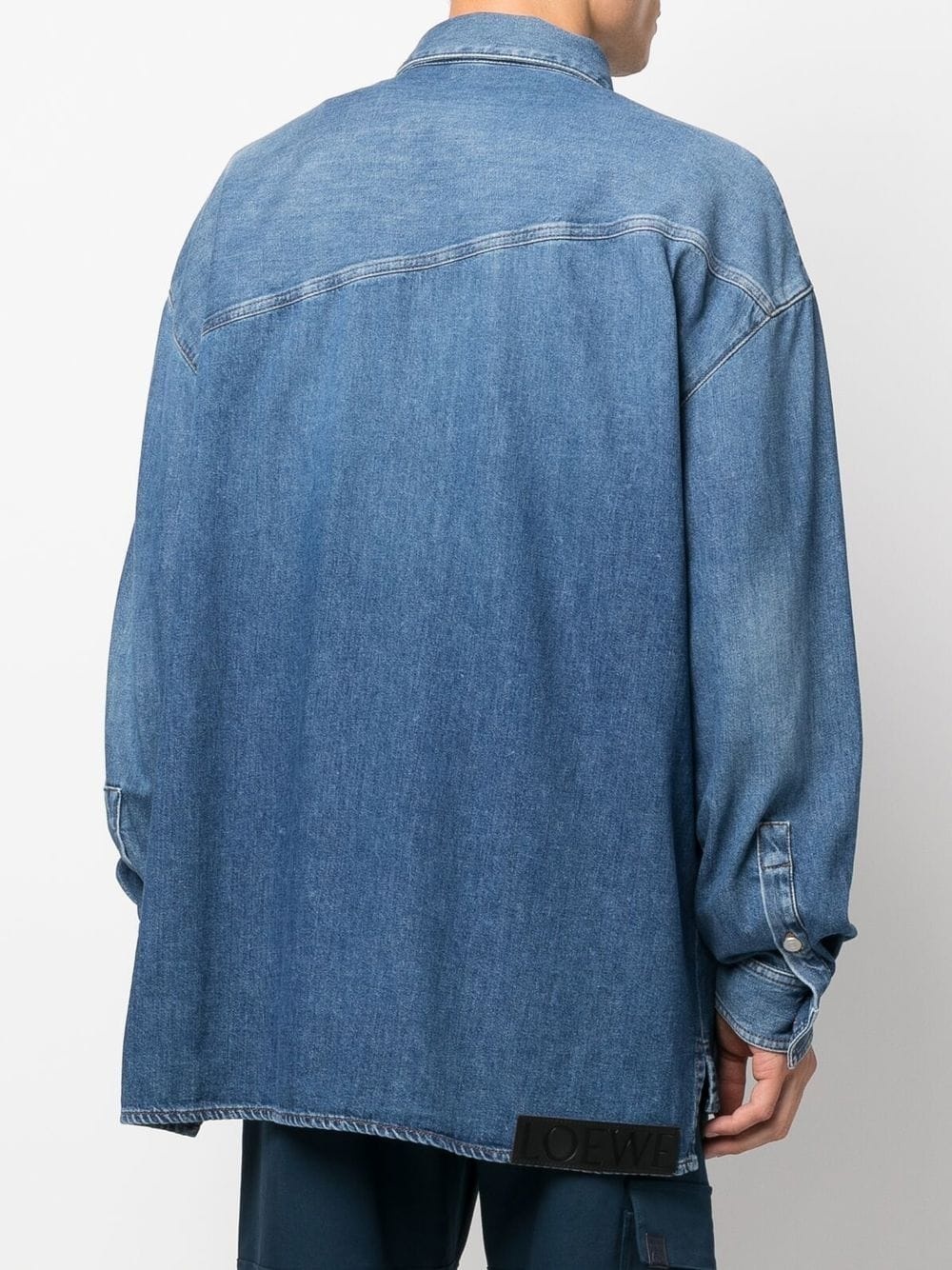 asymmetrical denim shirt - 4