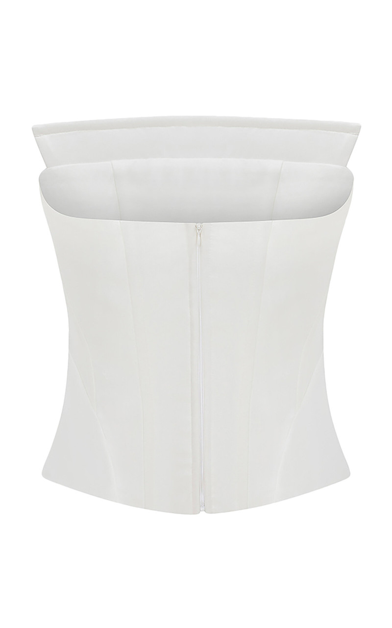 Exclusive Yuan Crepe Corset Top white 5