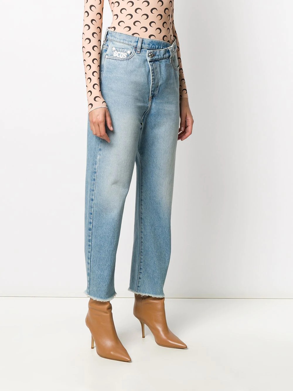 embroidered logo jeans - 3