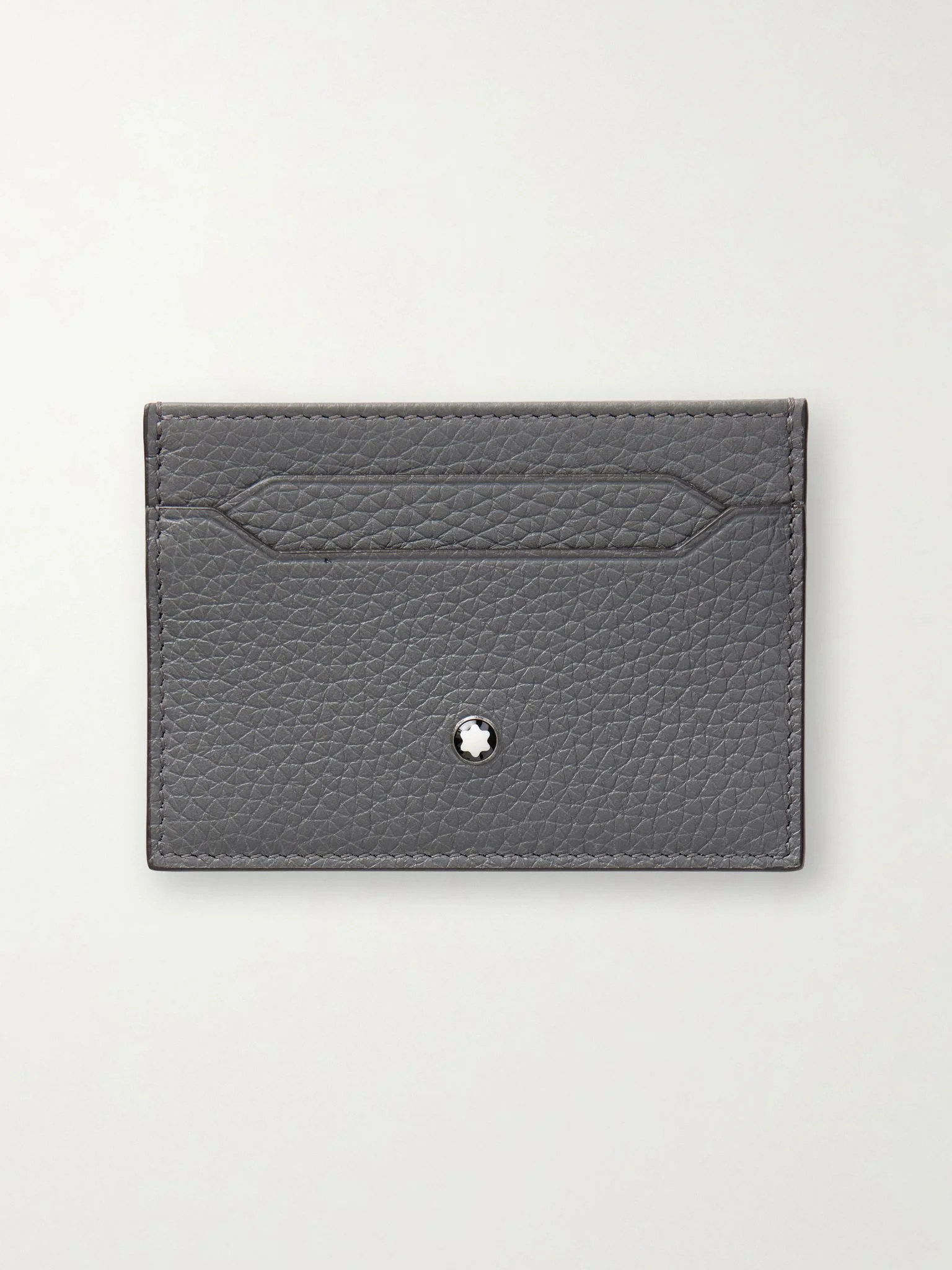 Grain Leather Cardholder Gray - 1