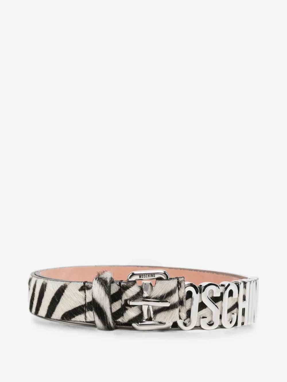 logo-lettering zebra-print belt - 1