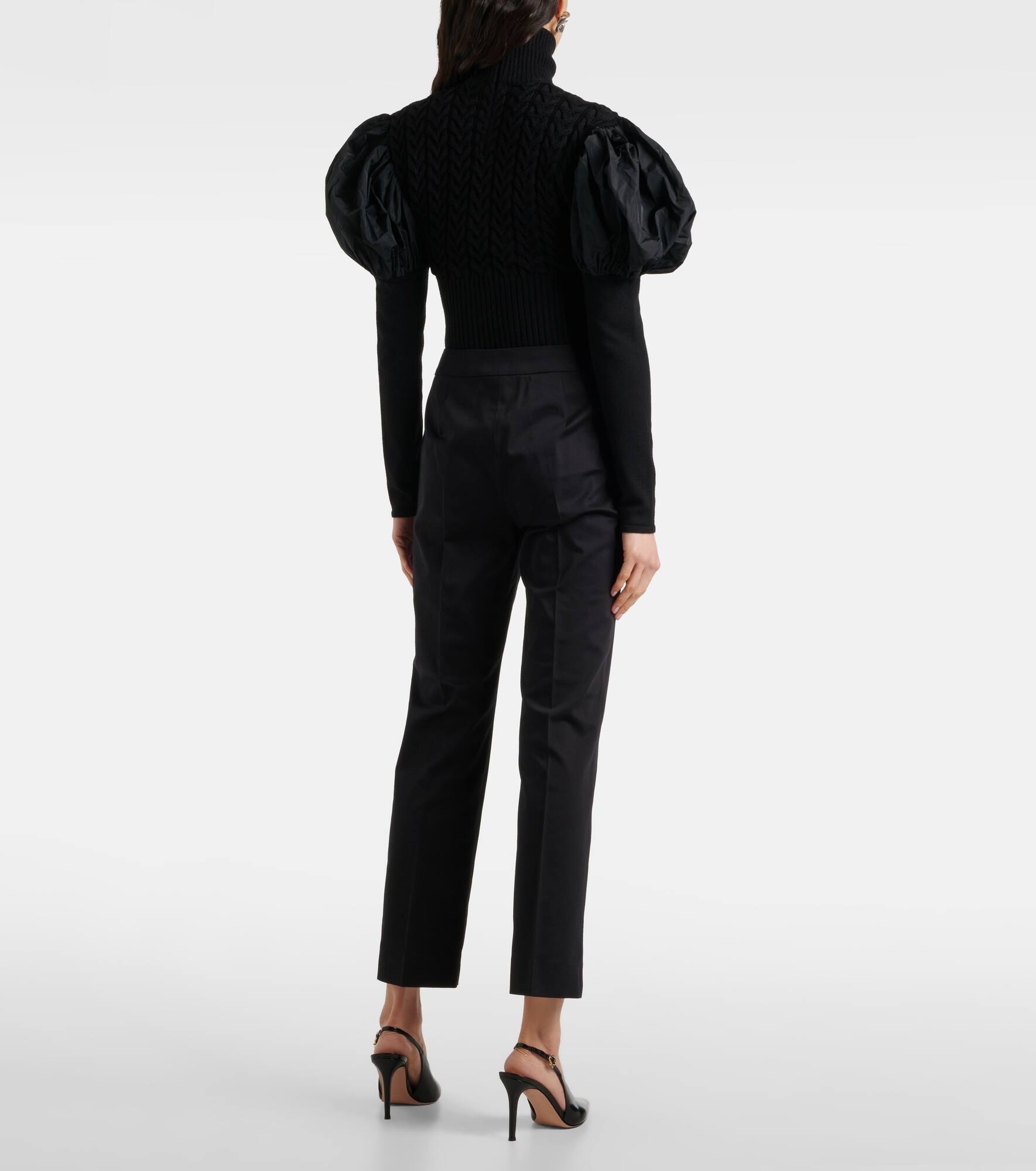 Okra mid-rise cotton flared pants - 3