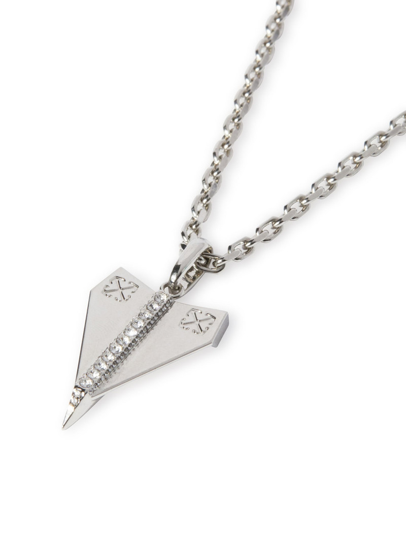 Off-White Silver Paper Plane Necklace outlook