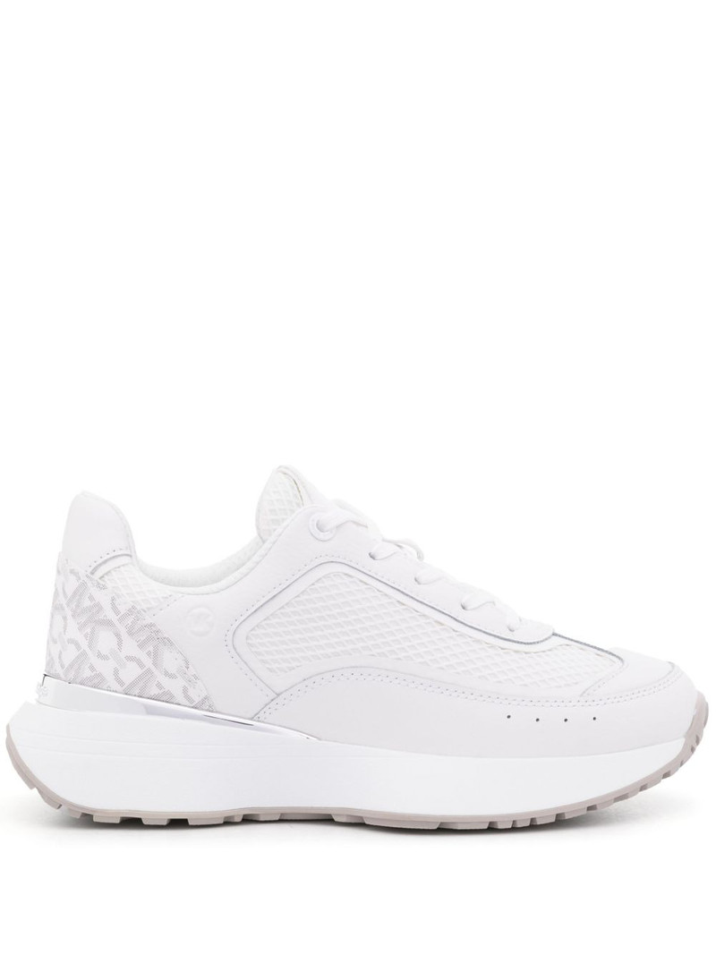 monogram-panel leather sneakers 1