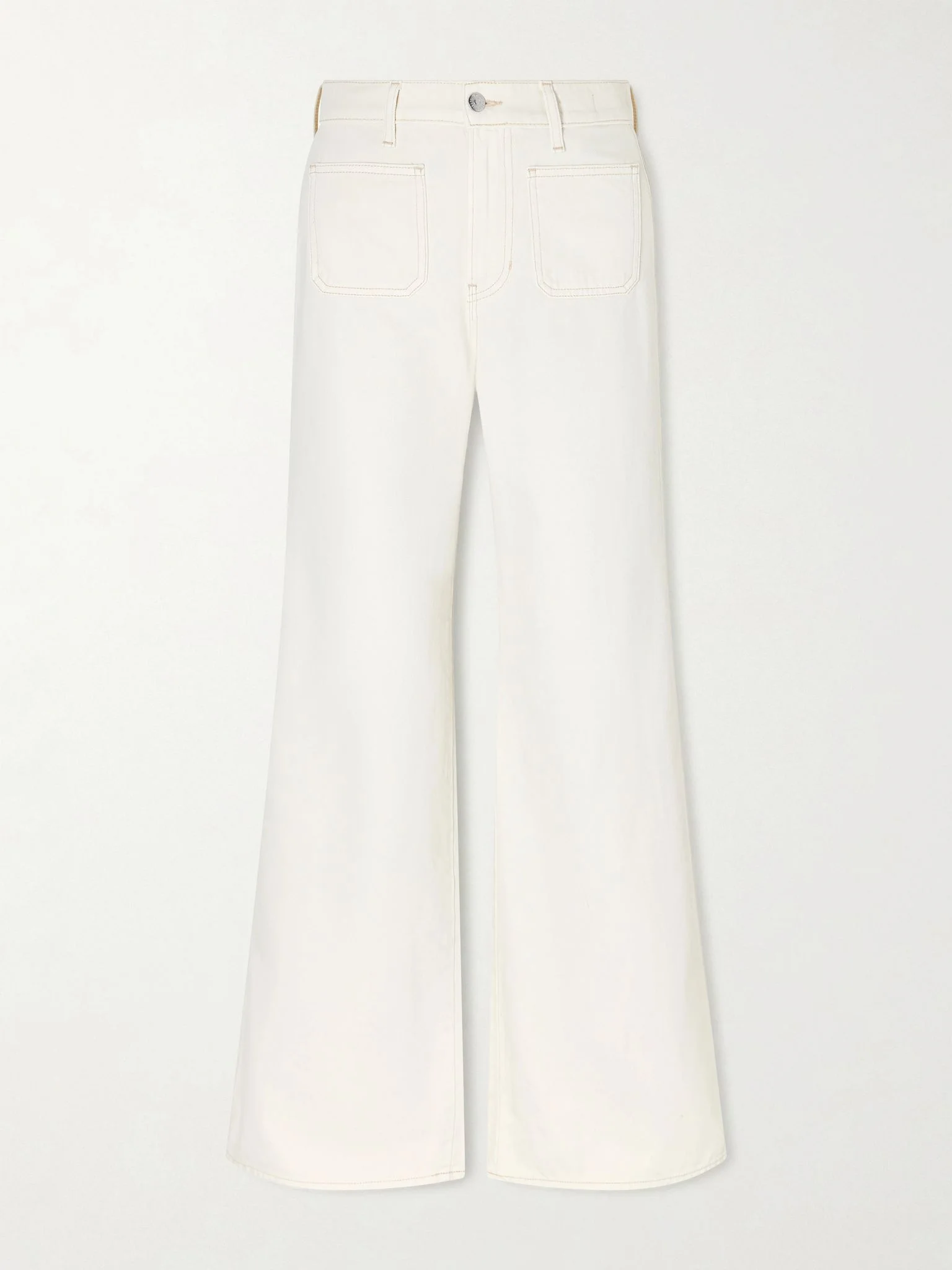 Kasey mid-rise wide-leg jeans Ecru - 1