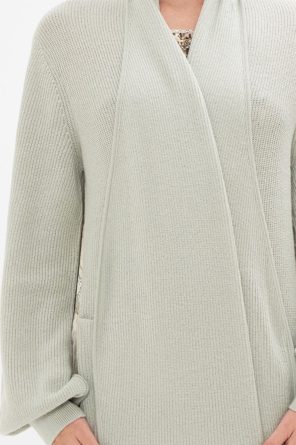 WOOL CASHMERE KNIT LAYER WITH SILK BACK - 6