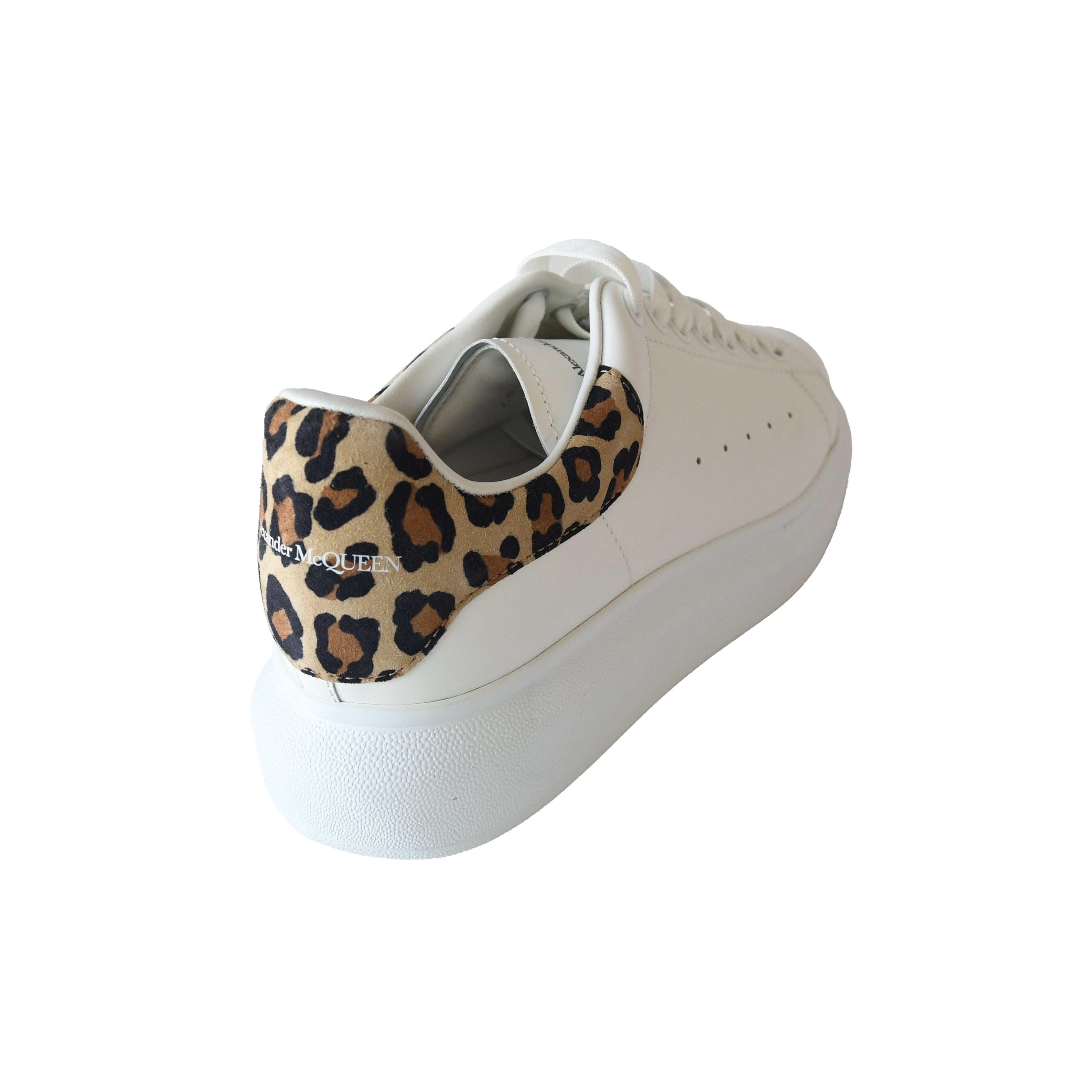 Alexander McQueen Leopard Print Oversized Sneakers White - 3