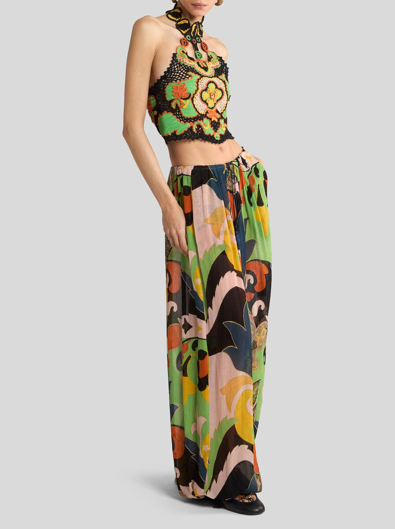 WIDE-LEG TROUSERS WITH FLORAL PAISLEY MOTIF 4