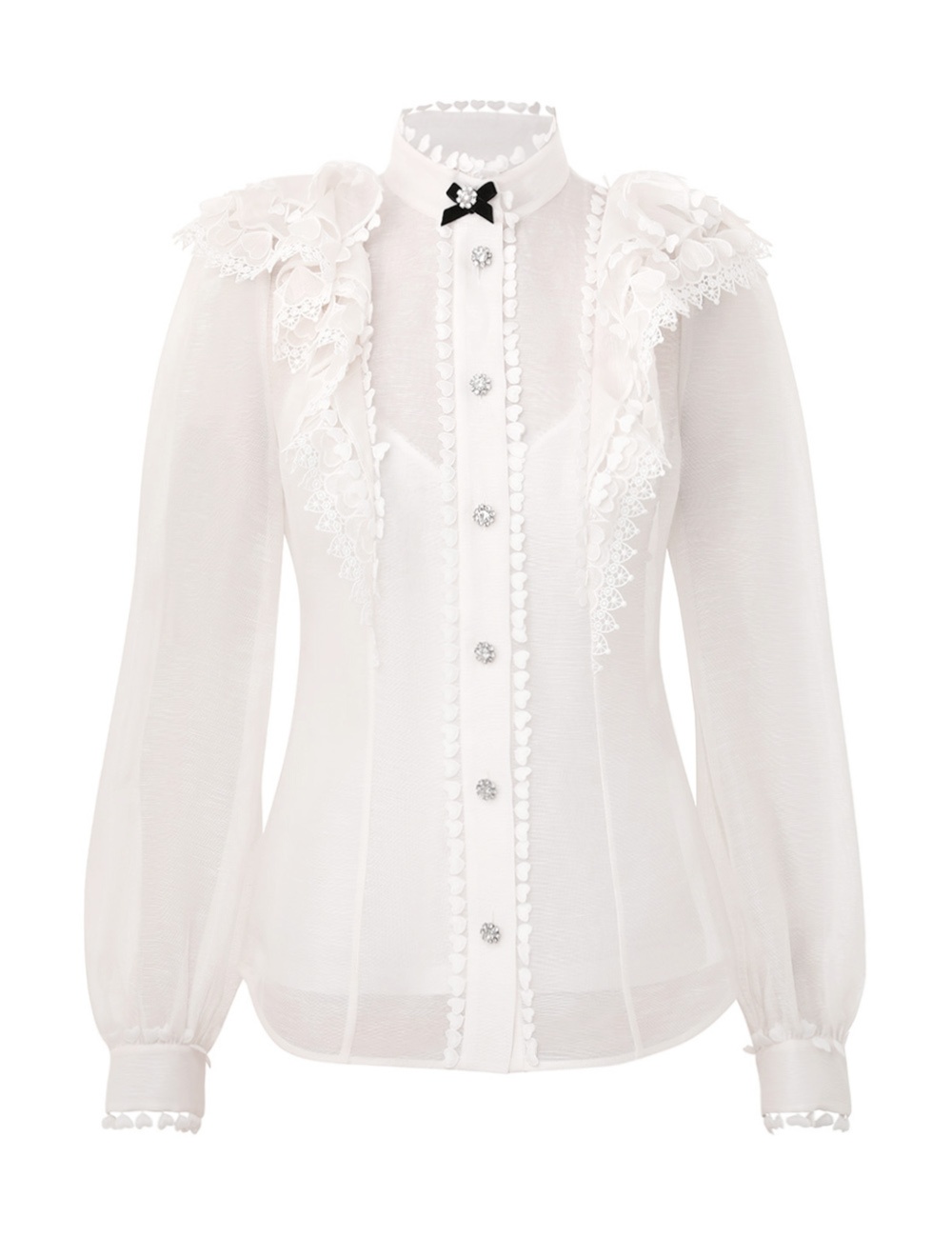 CRUSH HEART EMBELLISHED BLOUSE - 1